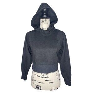 Lululemon Loungeful Cropped Hoodie Womens 6 Spark Black Sparkle Athleisure